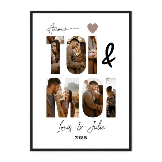 affiche toi et moi personnalisée